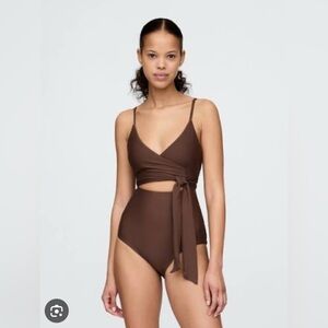 GAP Chocolate Brown Wrap Swimsuit